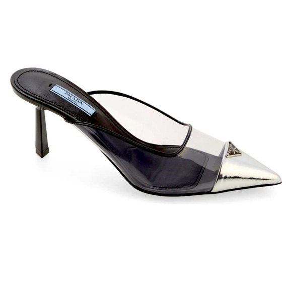 Prada Modellerie Clear Metallic Mules size 40 - Picture 2 of 9